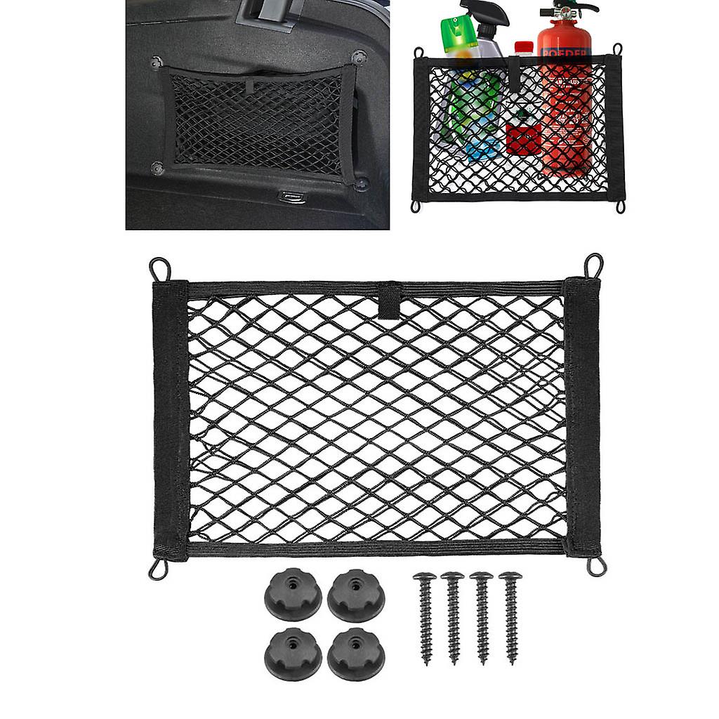 All Purpose Car Rear Trunk Cargo Net Black Stretchable Trunk Storage Mesh