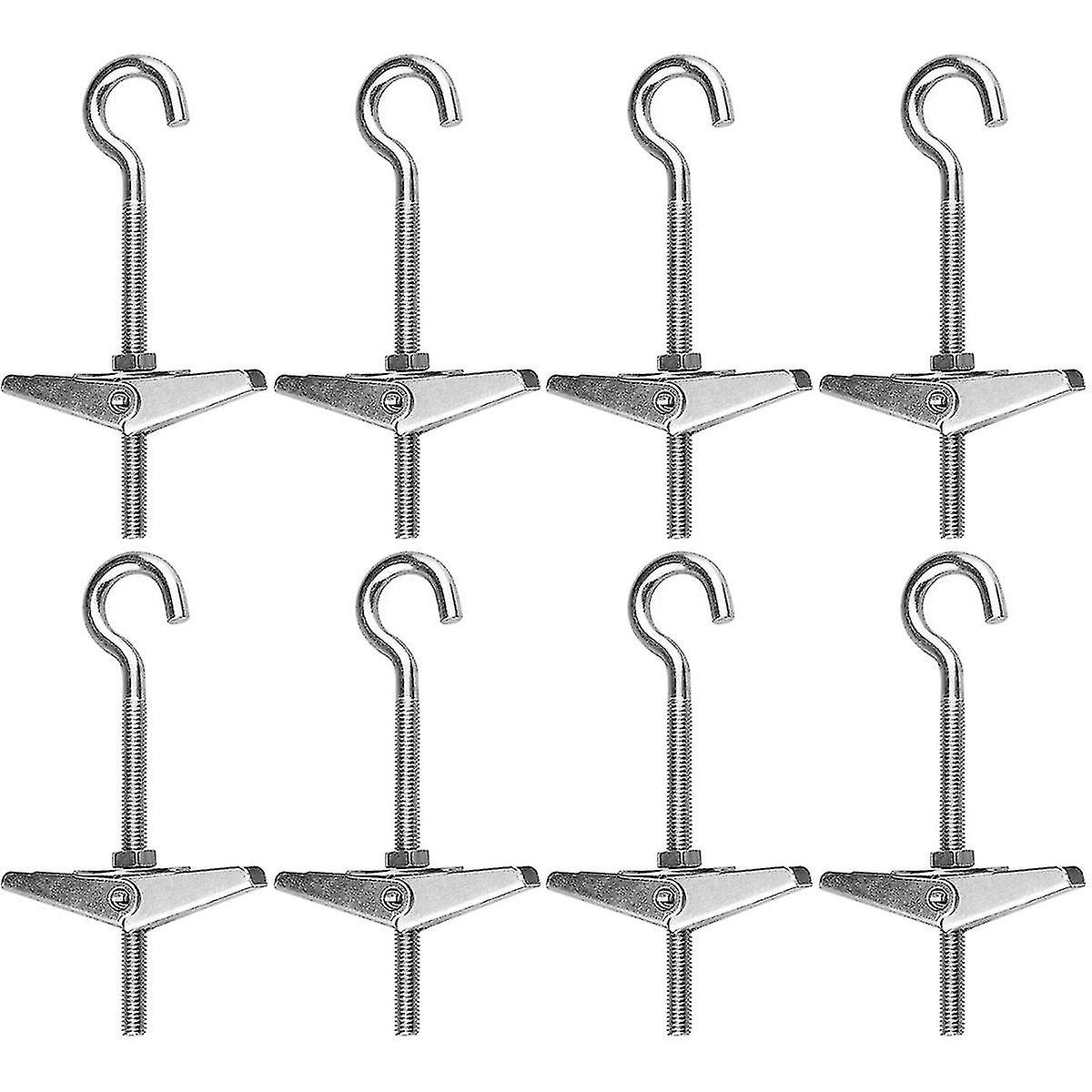 Afasoes 12 Pieces Spring Toggle M5 Hook Dowel Ceiling Galvanizing Toggle Dowel With Hook Ceiling Hook Set Compatible With Hanging Plants Cavity Dowel
