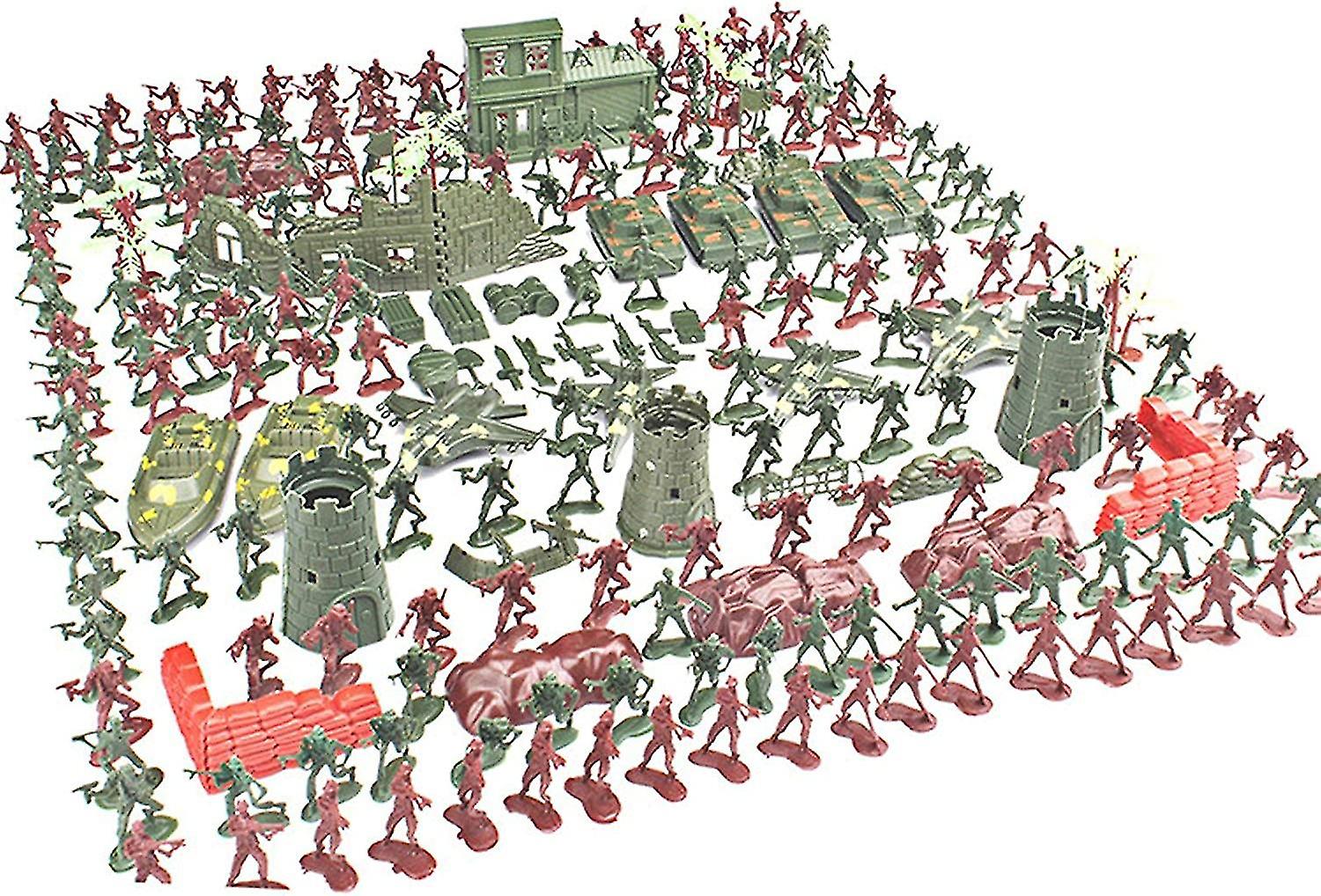 Army Figures And Accessories - Army Men Toy Army Soldiers Army Playset Plastic Army Base Statue For Kids Adult Army Lovers 290pcs