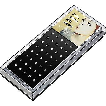60-Piece 22G Stainless Steel Nose Studs – 2mm & 2.5mm CZ Pin Body Piercing Jewelry Set
