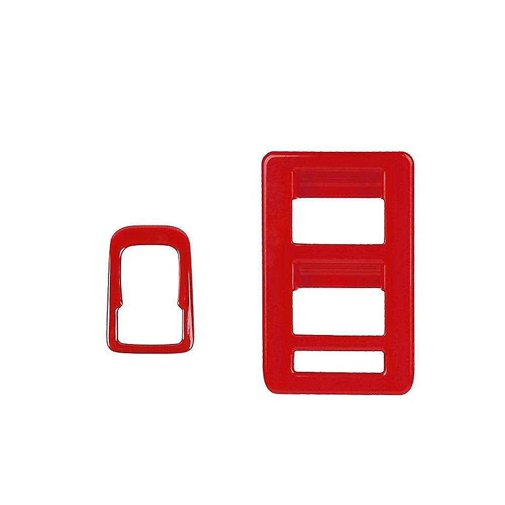 Auto Control Glas Aufzug Knopfschalter & Spiegel Einstellung Abdeckung für 2021 2022, rot