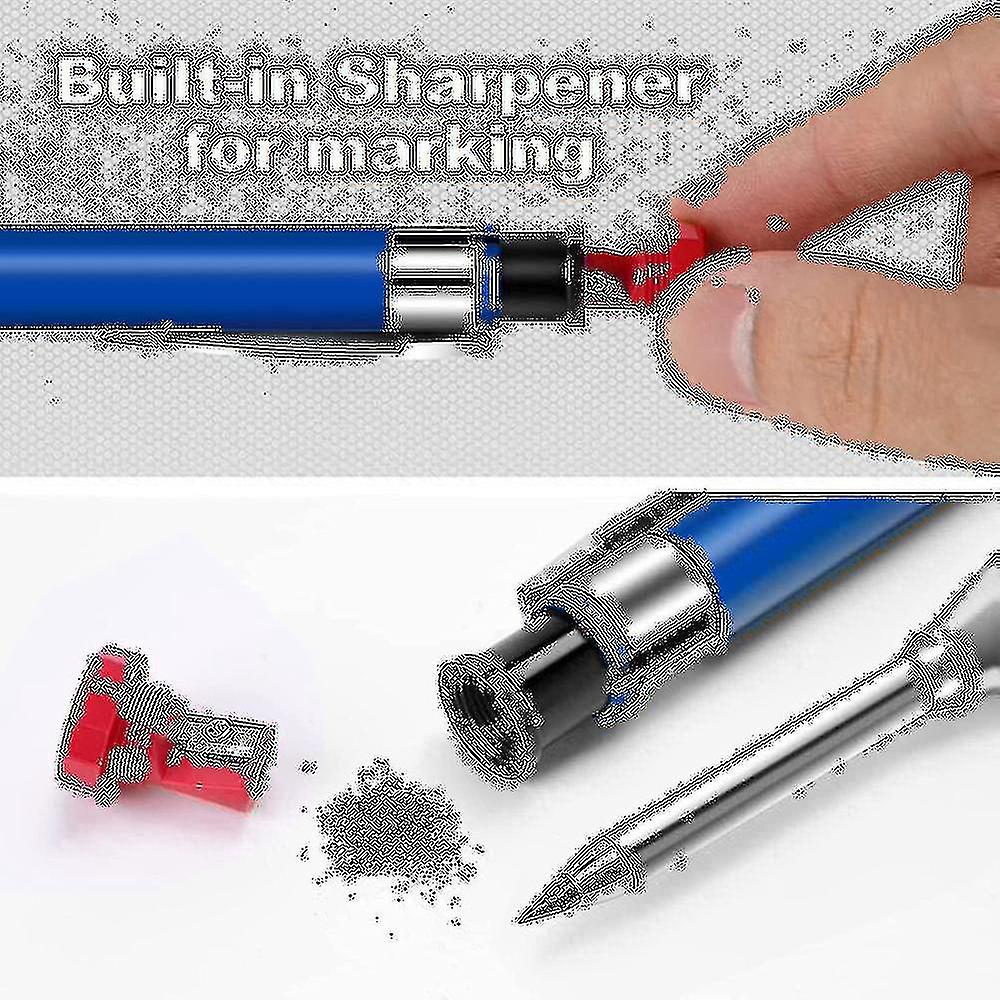 Mechanical Carpenter Pencils Construction Pencils Heavy Duty With Built-in Sharpener For Woodworkin