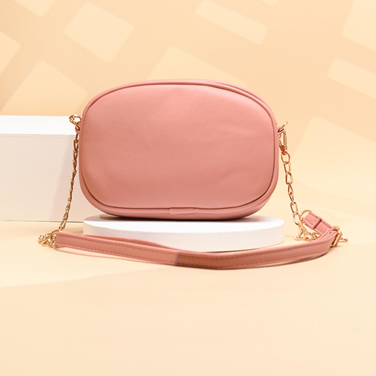 Solid Color Pu Mobile Phone Bag Large Capacity Lady Single Shoulder Bag