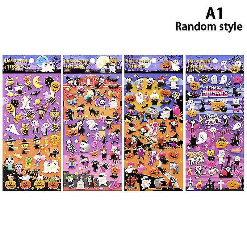 Halloween Stickers Pumpkin Witch Werewolf Three-dimensional 3d Bubble Stickers