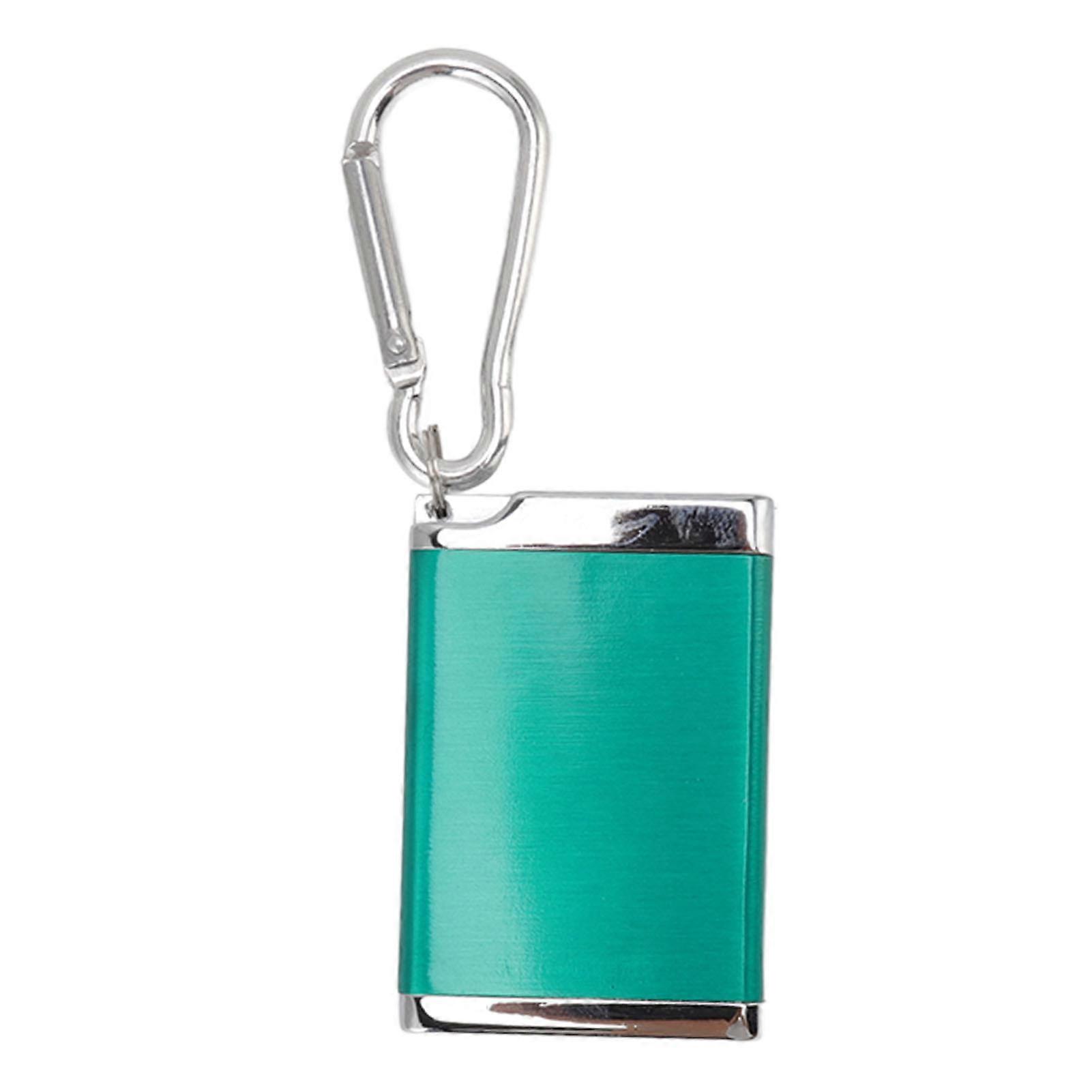 Ashtray Portable Mini Zinc Alloy Fireproof Delicate Mini Ash Tray with Buckle Lid Green