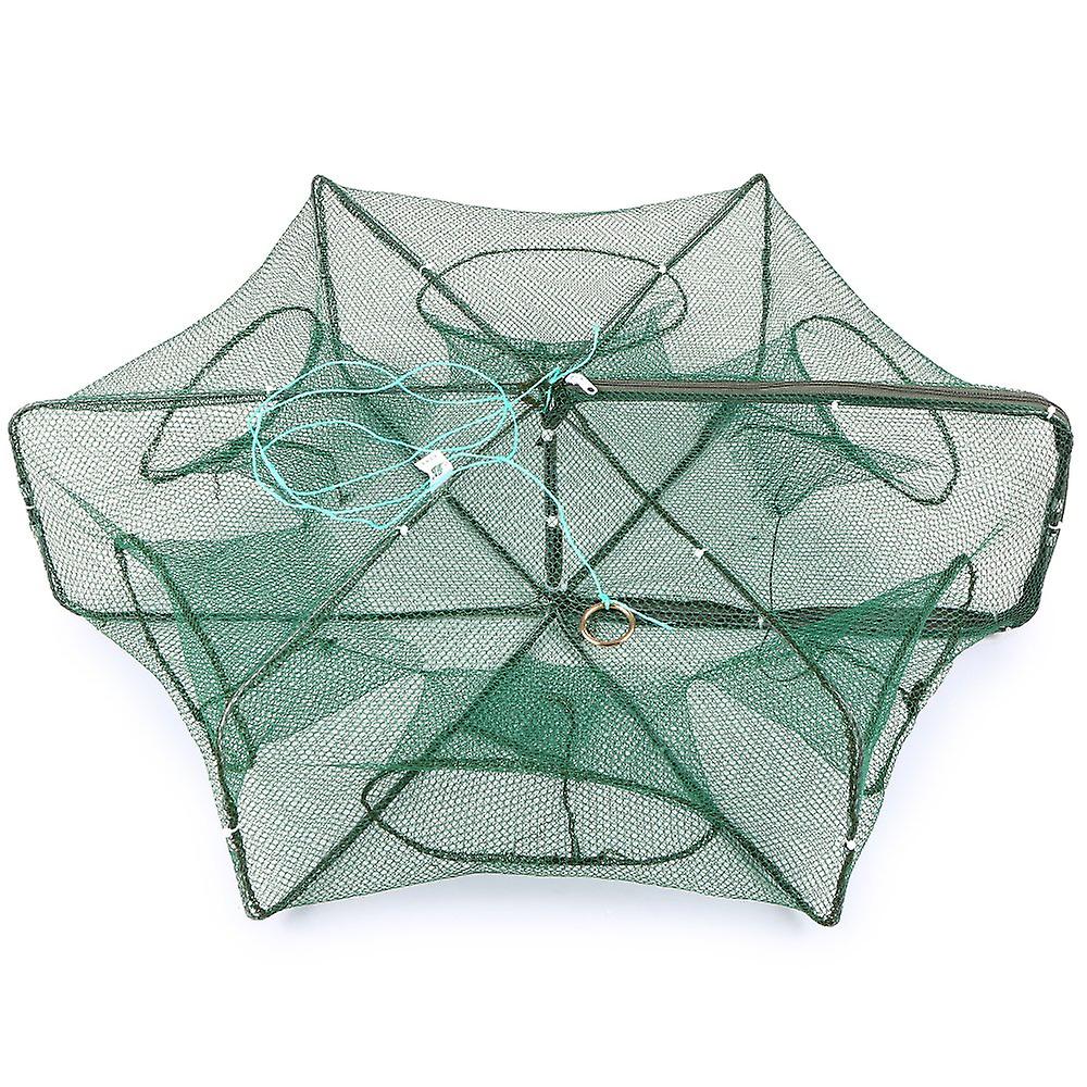 Foldable Fishing Net Hexagon 6 Hole Fishing Net Shrimp Cage Trap Minnow Crab Baits Mesh Trap Net