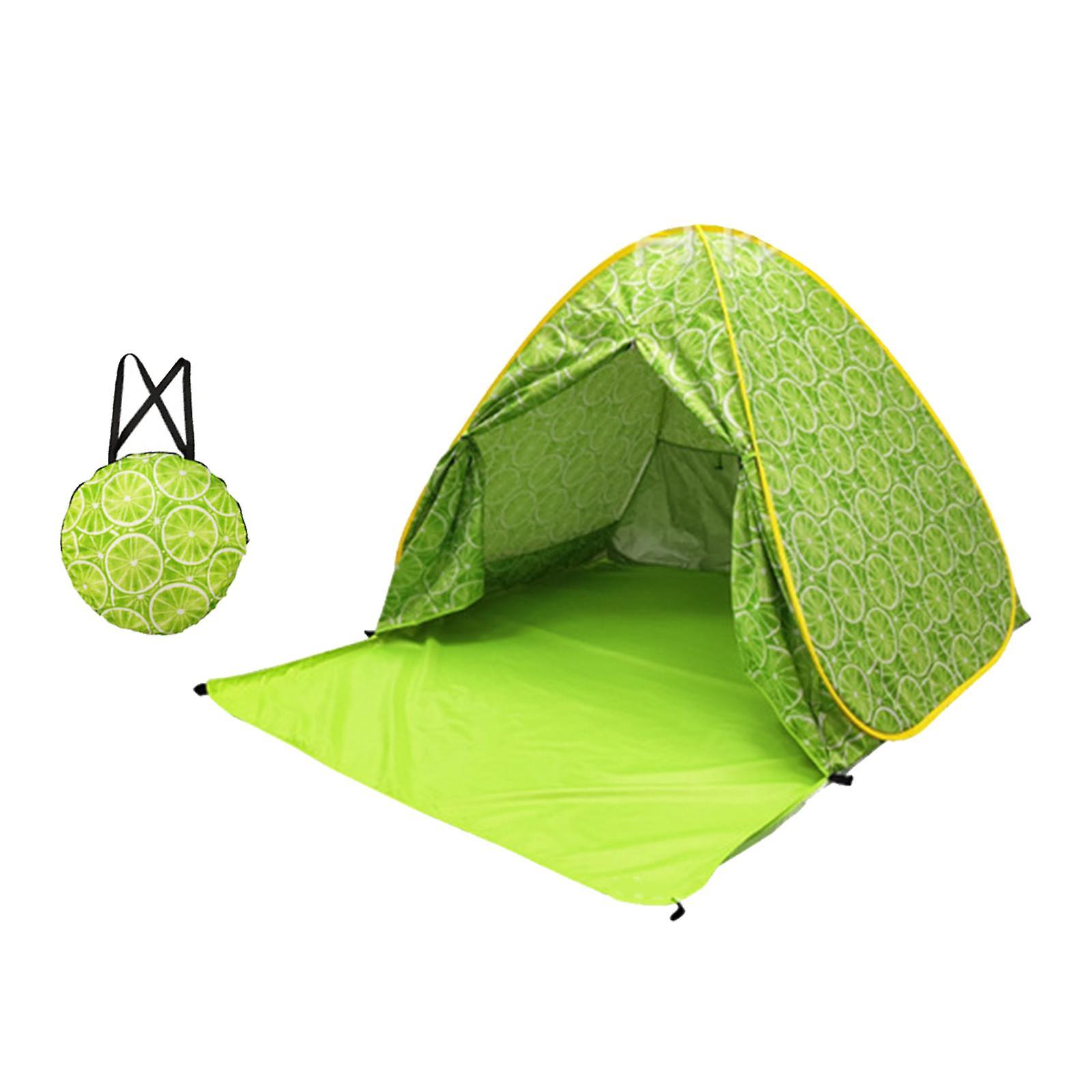 ポップアップテント軽量ビーチテントアウトドアアクティビティビーチカーテン付きグリーンL