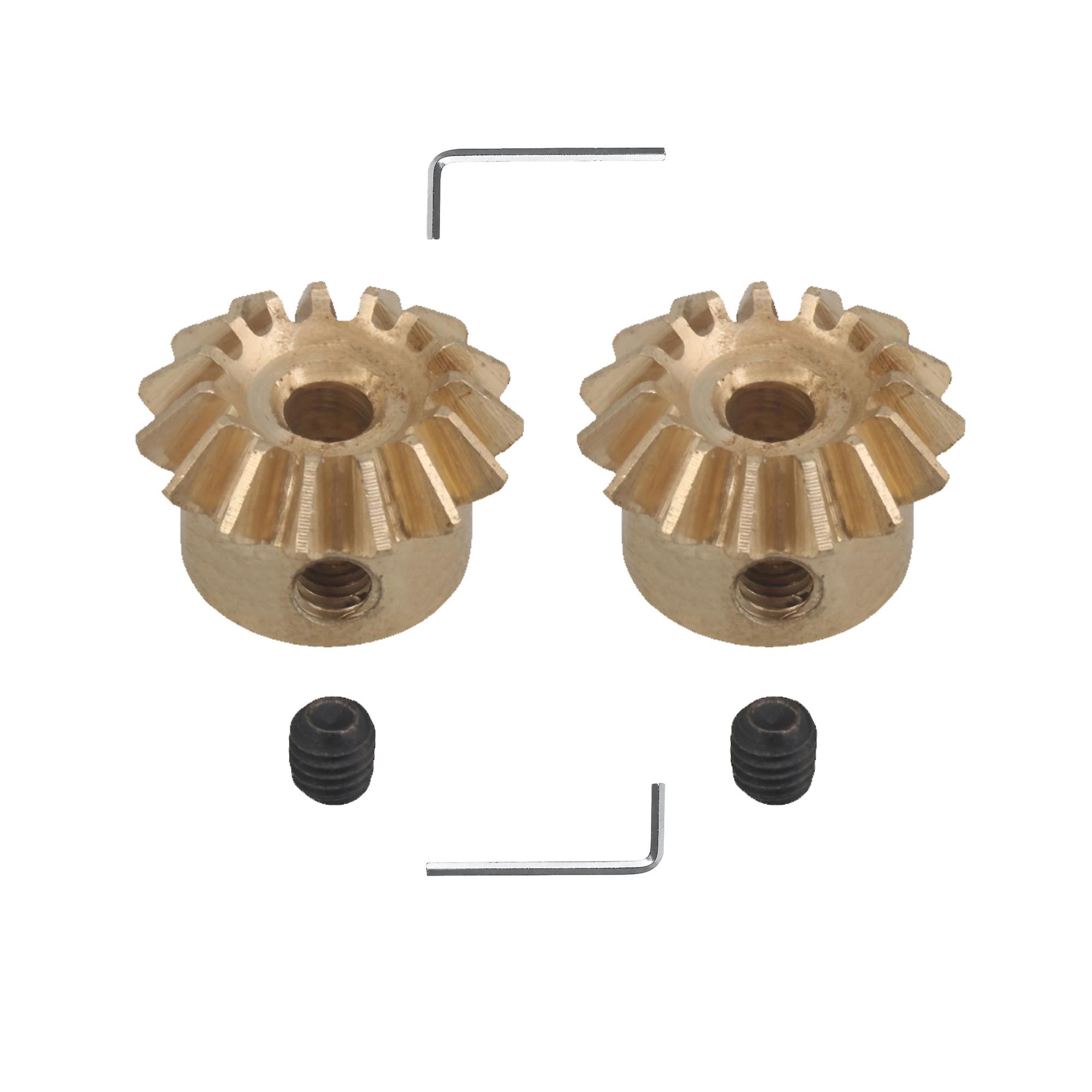 2 x Brass Bevel Gear 0.8 Module 15T with 0.3cm Inner Hole Shaft Drive