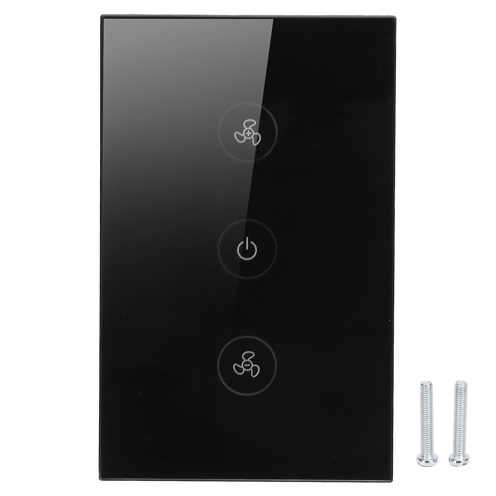 Smart WiFi Fan Switch with Touch Panel, Voice Control, and Timer for Home Automation