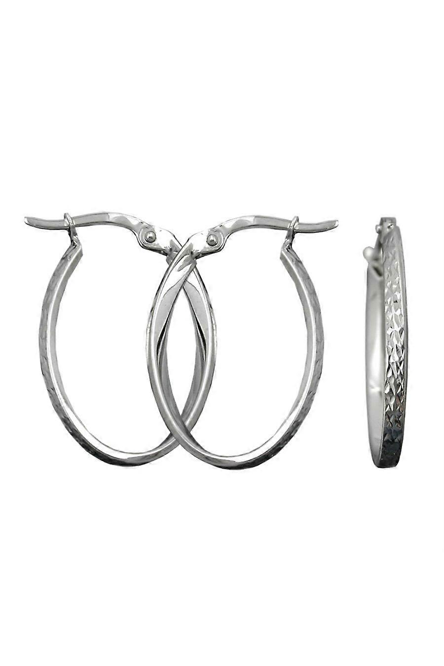 Hoop Earrings Oval Silver 925 - Gl92121