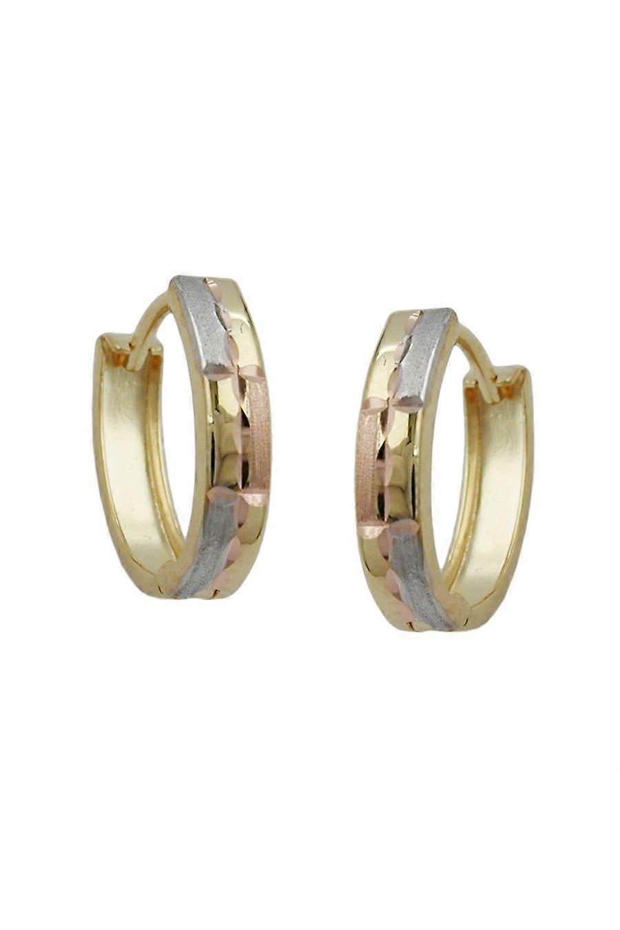 Earrings Hoop Diamond Cut 9k Gold - Gl430954