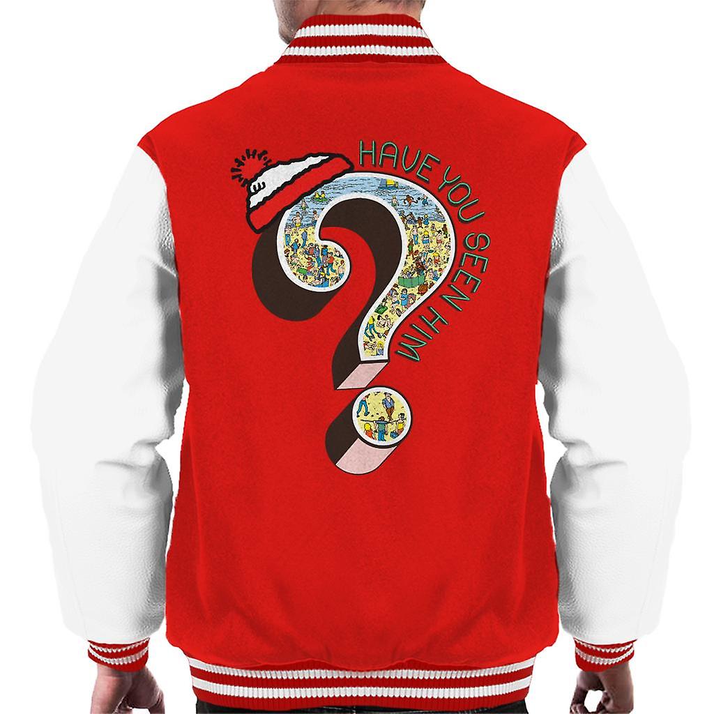 Where's Wally Question Mark Have You Seen Him Men's Varsity Jacket
