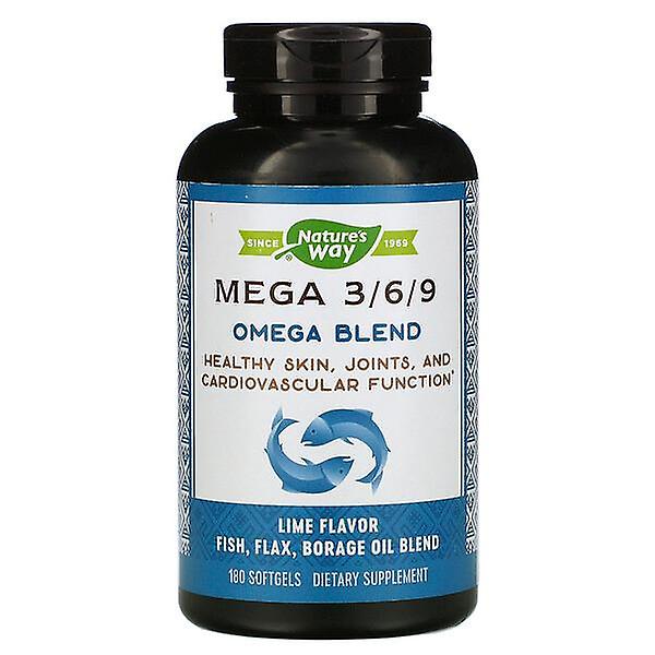 Nature's Way, Mega 3/6/9, Omega Blend, Lime Flavor, 180 Softgels
