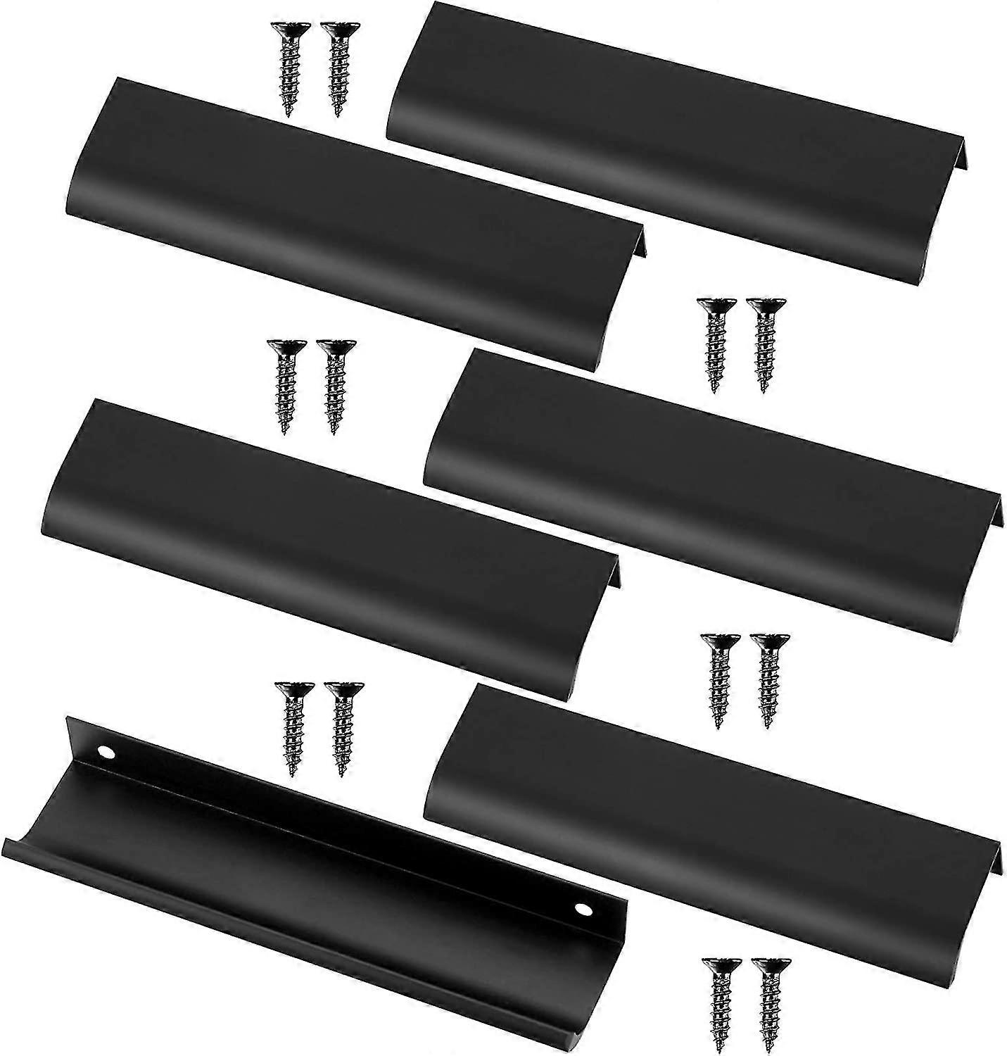 6 Pack Furniture Drawer Handle-(128mm,black)
