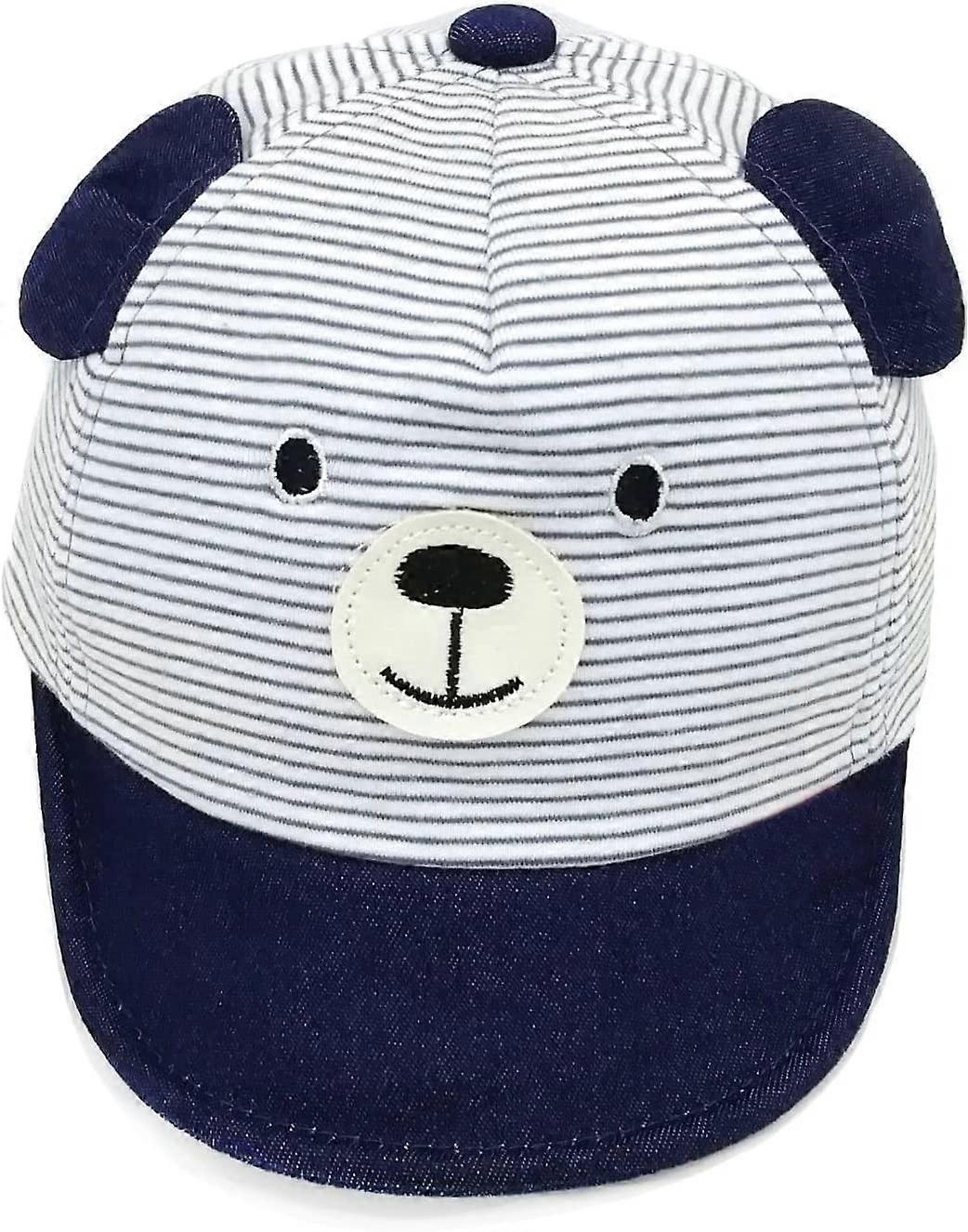 Bear Baseball Cap Baby Girls Boys 6-15 Months, Pattern Cotton Hat