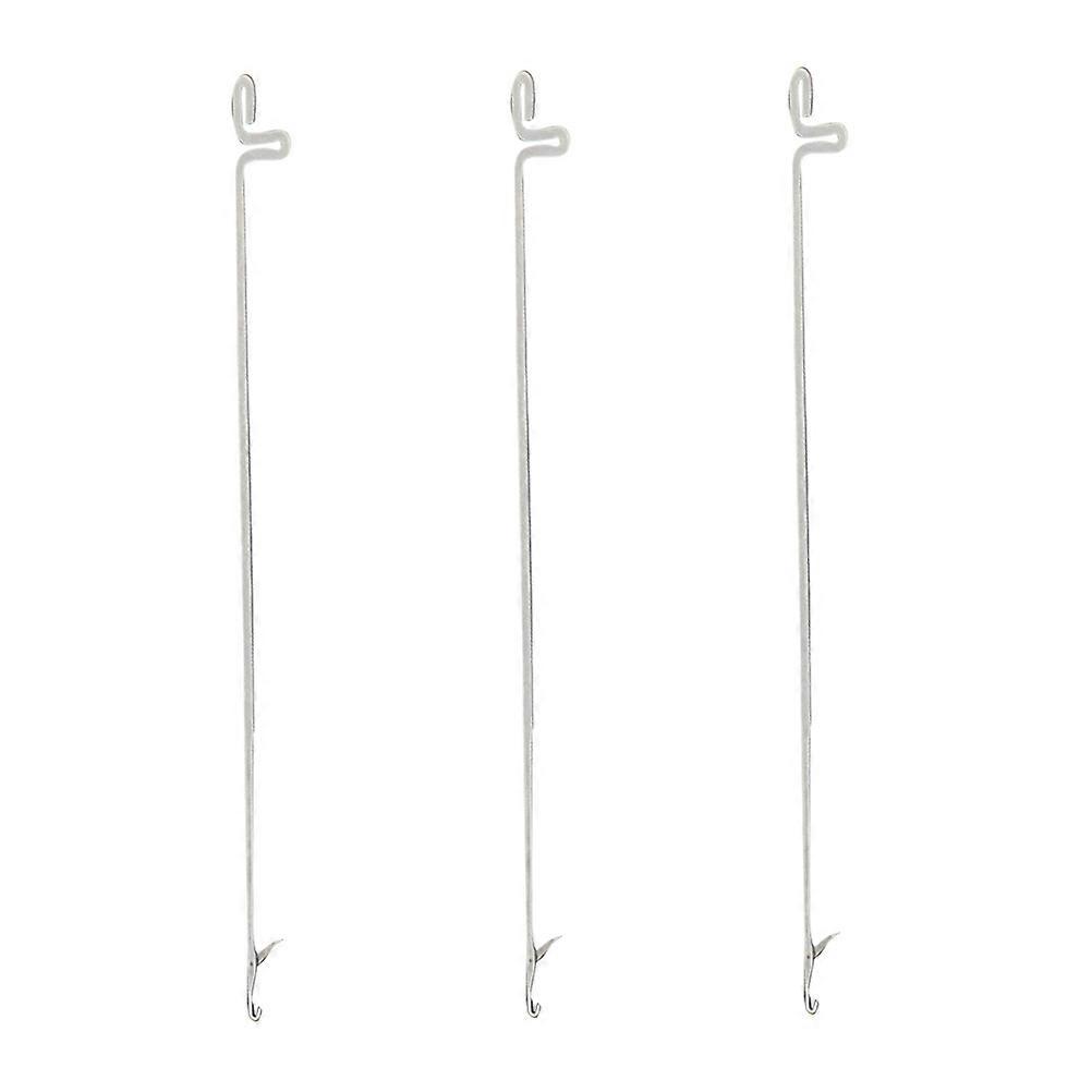 3pcs Stainless Steel Three-Way Crochet Bracelet Needles Loop Hook Tool Handmade Beading Tool for DIY Handcraft (Silver)