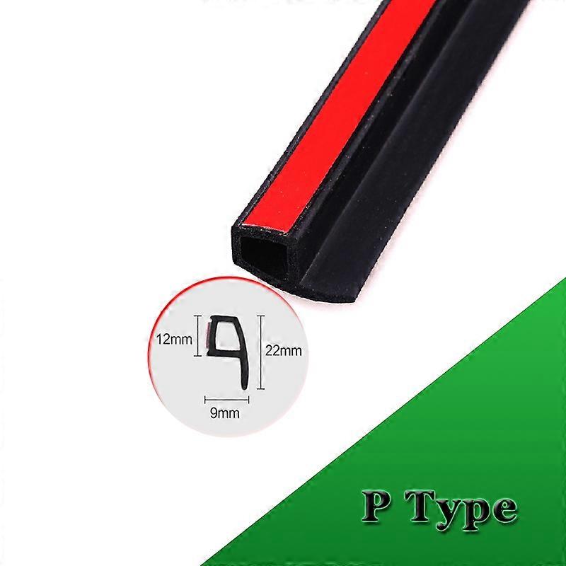 B P Z D Type 2m Anti-collision Auto Door Sealing Strip Sound Insulation Tape Rubber Weatherstrip Edge Bumper Trim Car Accessory