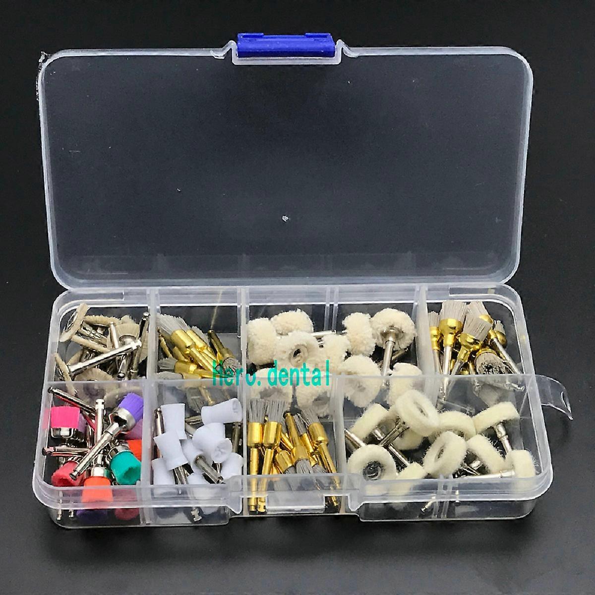 80pcs dentaire prophy polissage brosse coupe alumine nylon coton laine feutre roue
