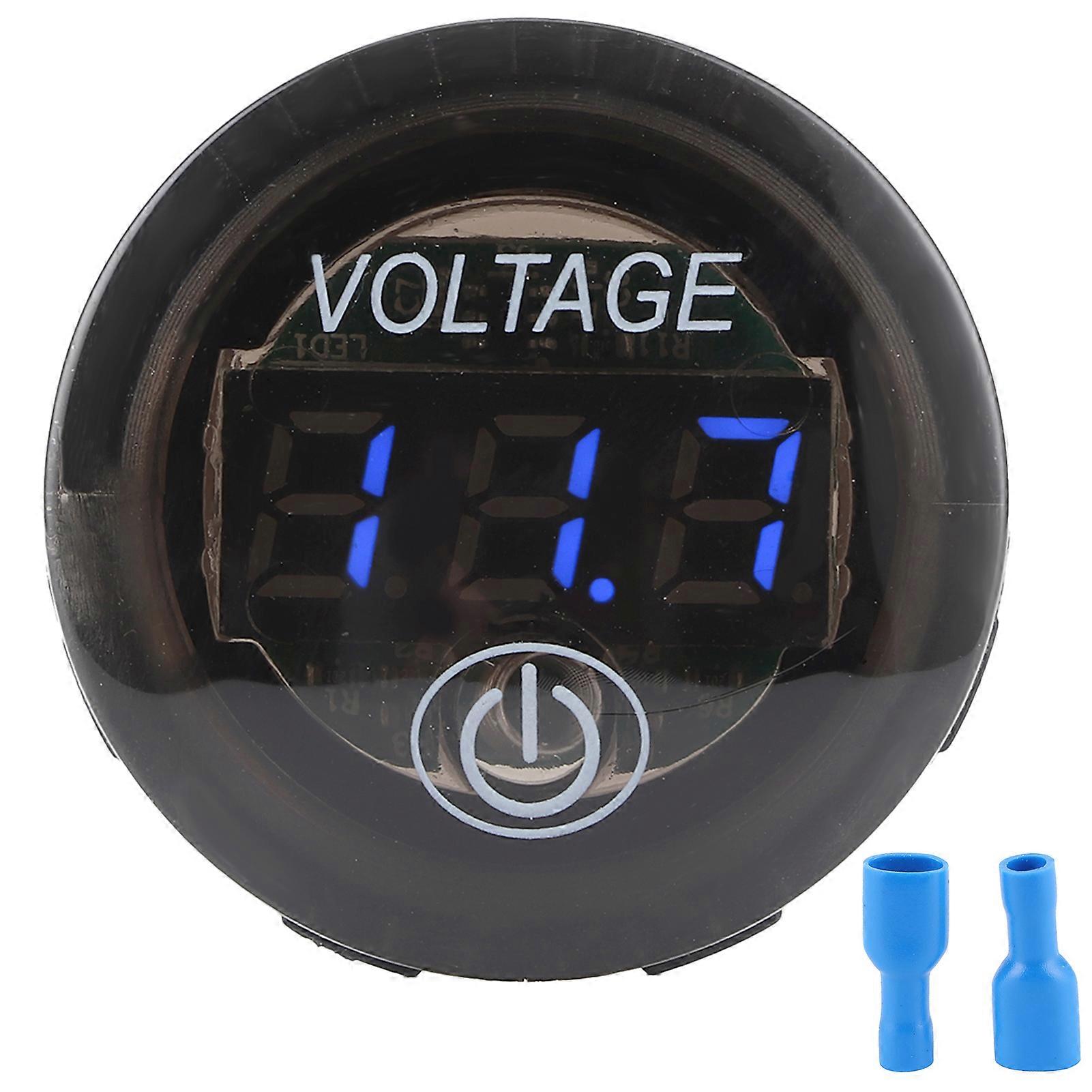 Universal LED DC Digital Voltmeter Voltage Meter Car Battery Gauge 12?24V W/ Touch SwitchBlue