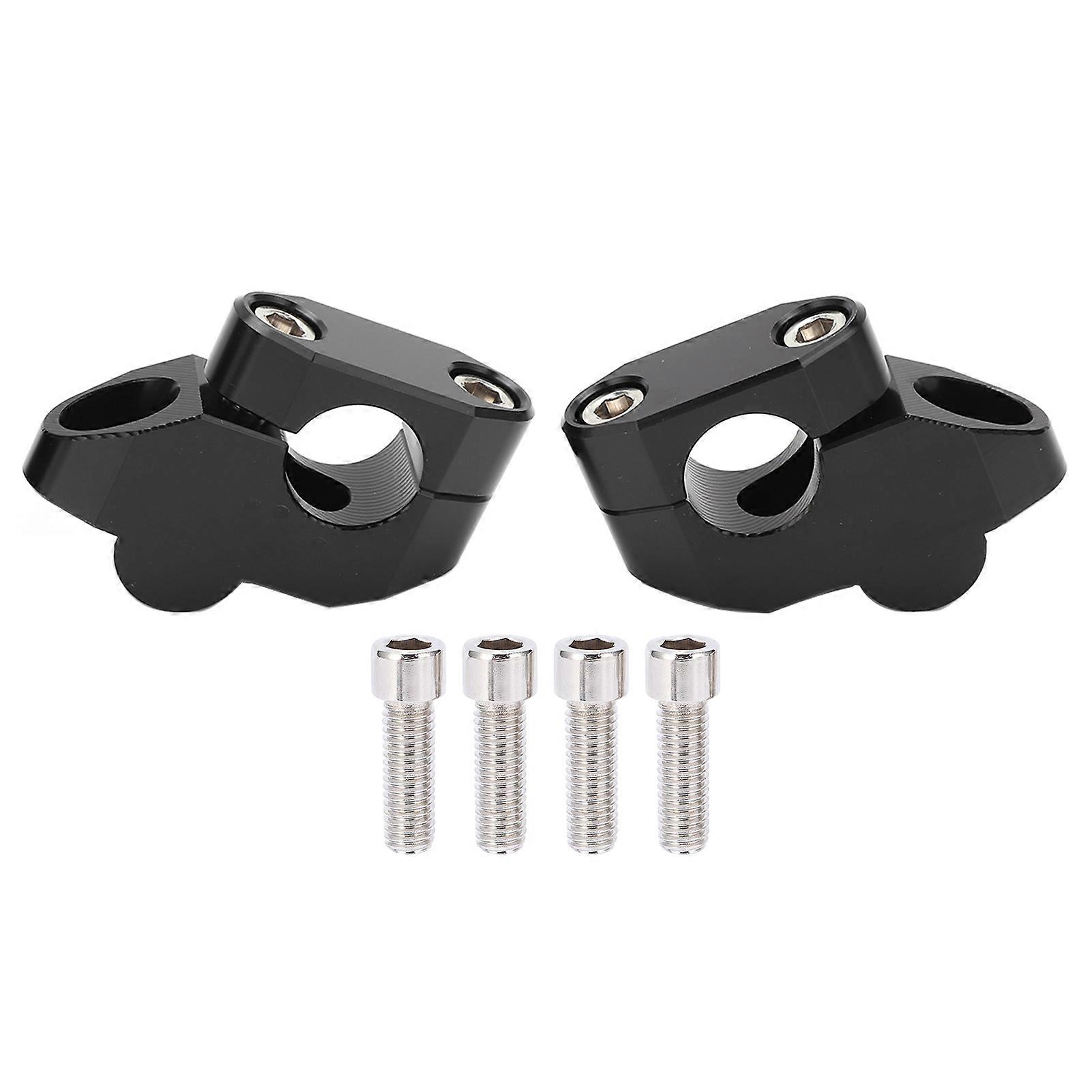 7/8in Handlebar Risers Cnc Aluminum Alloy Universal Motorcycle Modification Accessoryblack