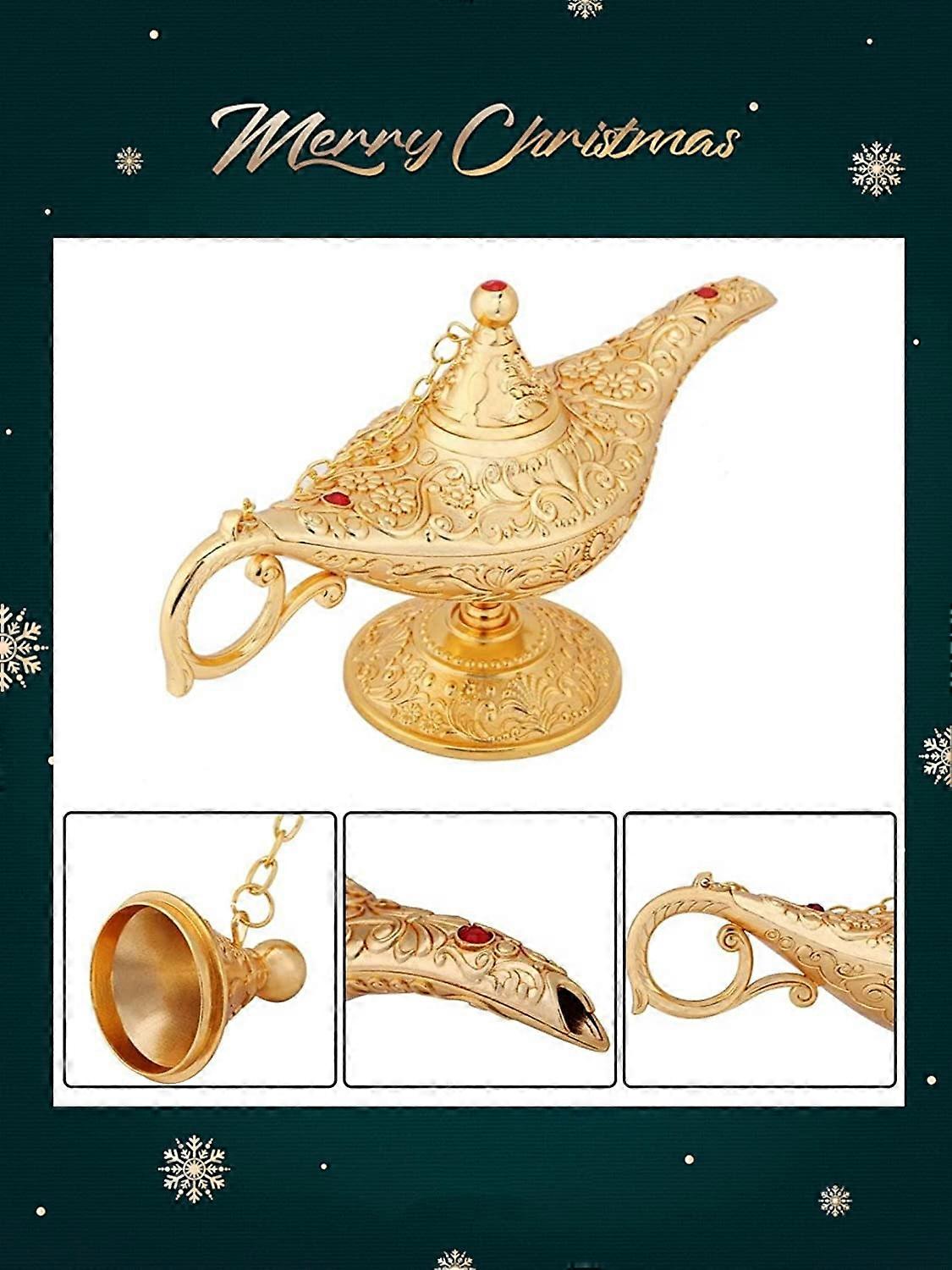 Retro Aladdin Zauberlampe 22cm - Dekorative Votivlampe Aus Metall Für Heim & Büro