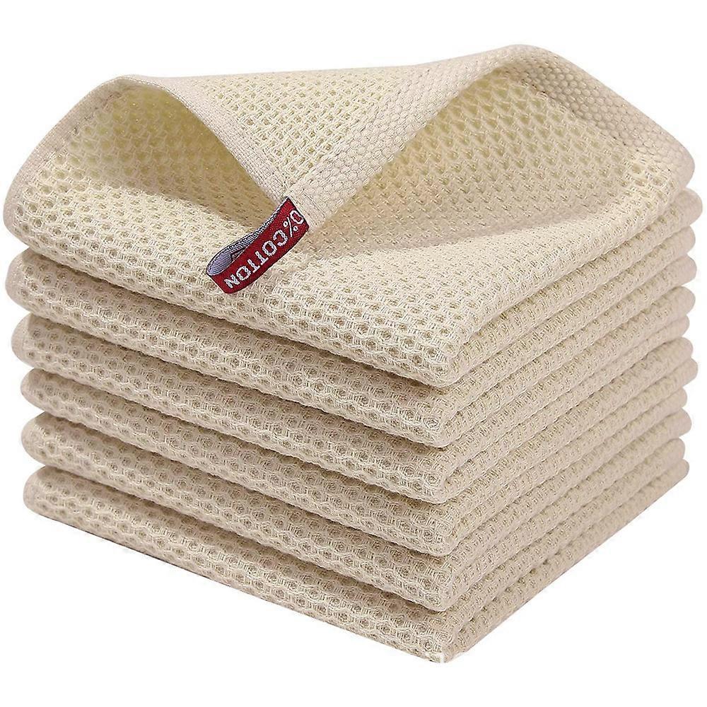 Torchon de cuisine Torchon tissé Torchon Torchon Torchon 12x12 pouces Blanc - 6 pièces