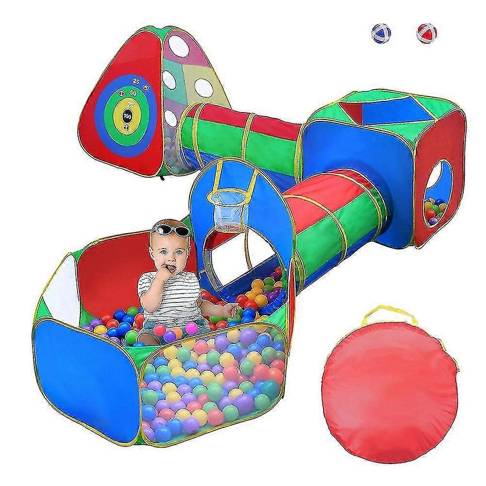 5-em-1 Pop Up Ball Pit Tent Tunnel Crianças Bebê Play Toy Target Game