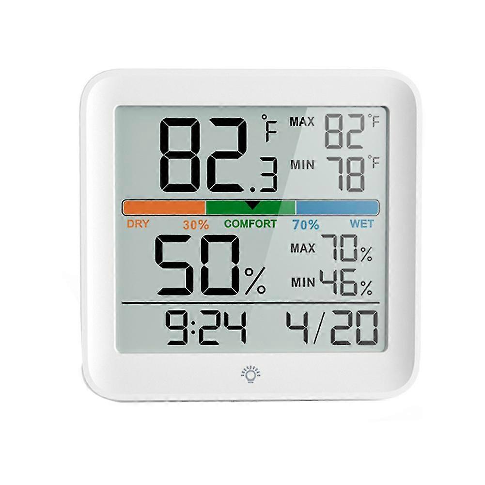 Temperature Humidity Sensor Clock Backlight Digital Monitor For Home