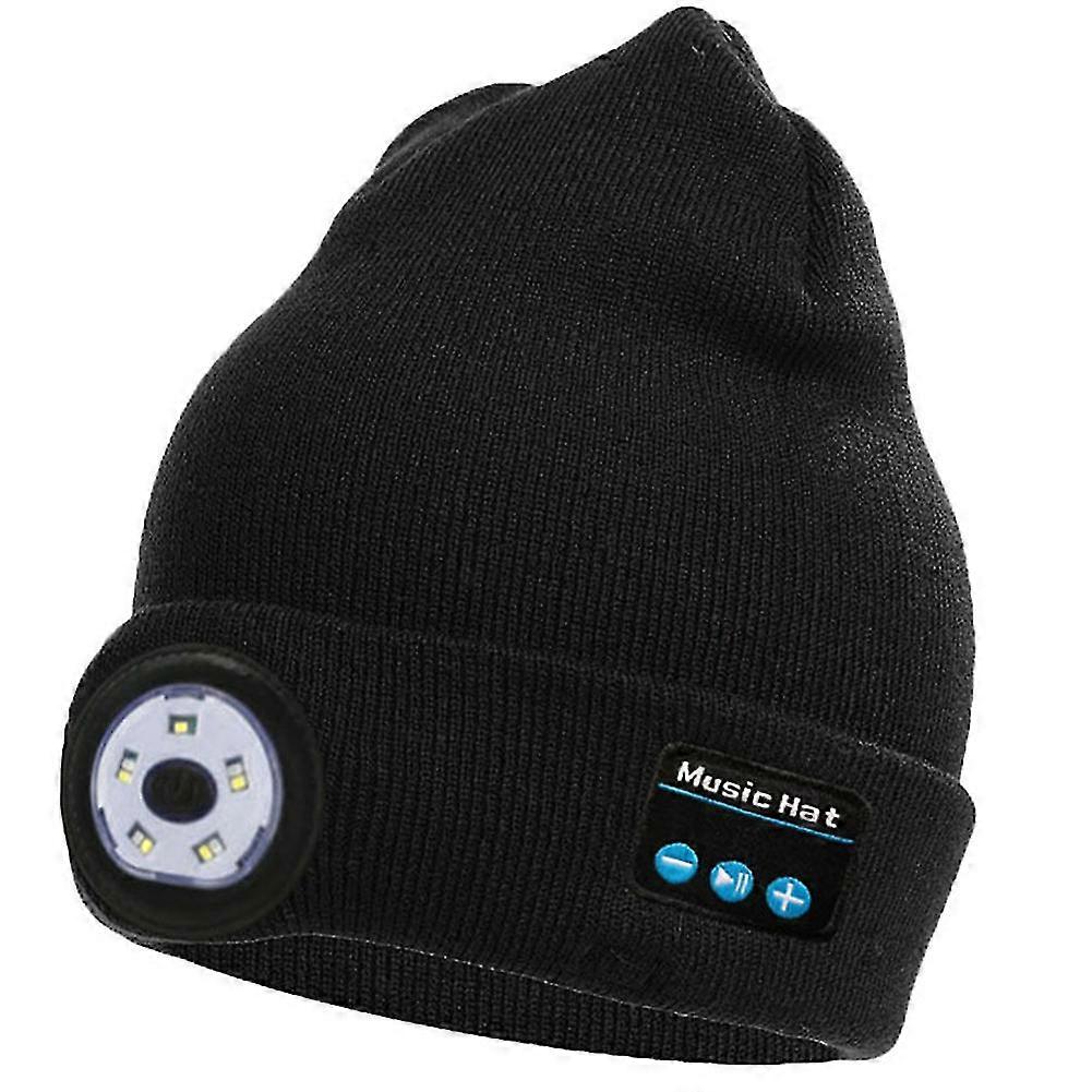 Bluetooth-compatible Beanie Hat With Light Led Multifunctional Warming Hat Bluetooth-compatible Wireless Headphones Hat