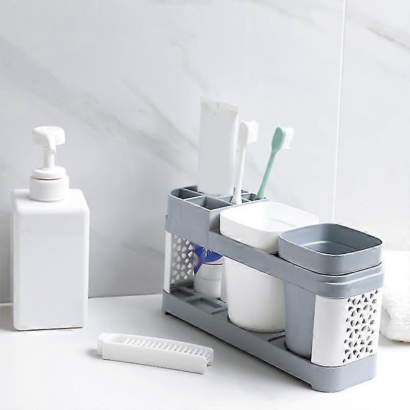 Toothbrush And Toothpaste Holder Countertop Cup Holder Bathroom Organizer