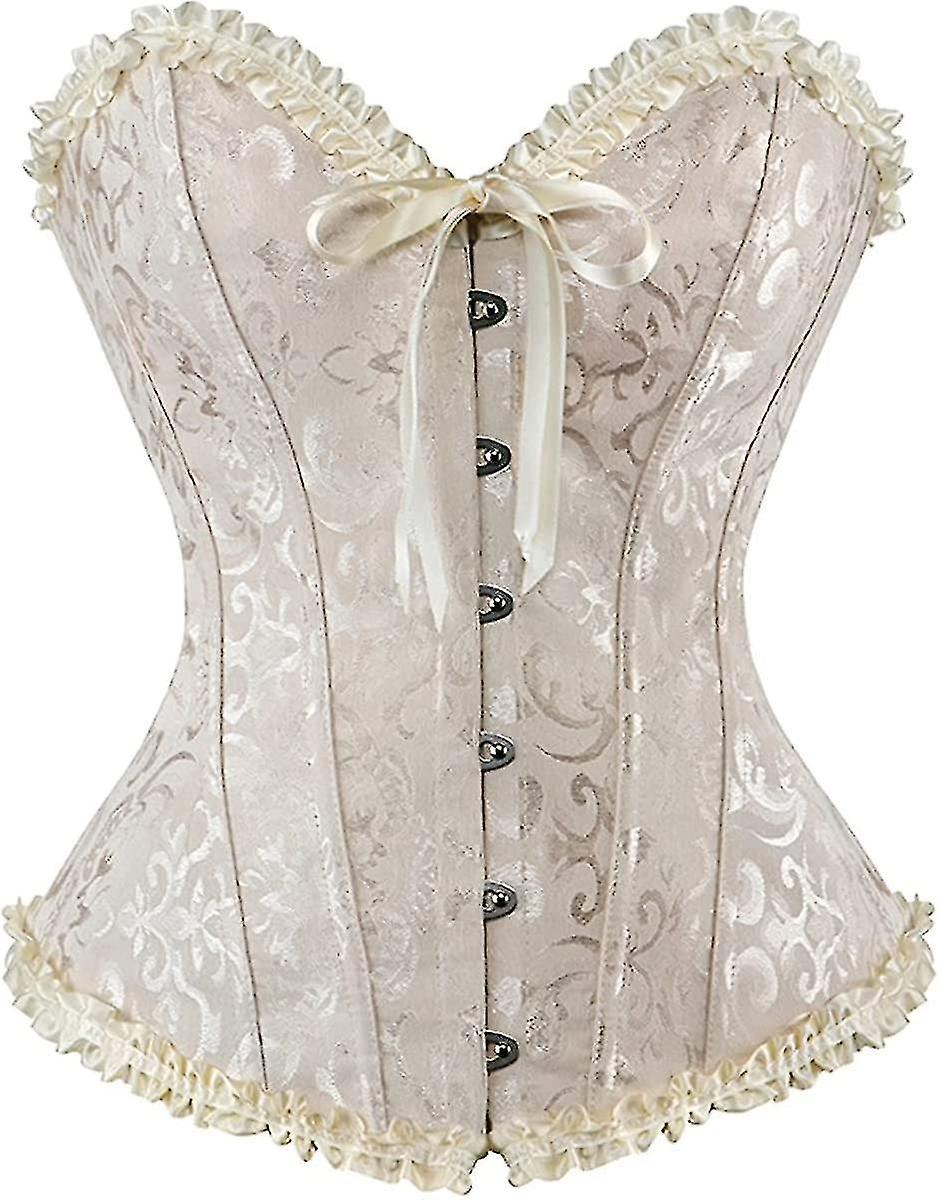 מחוך גוז'ר עם תחרה ועצמות פלסטיק לנשים, מתוקה מעל החזה