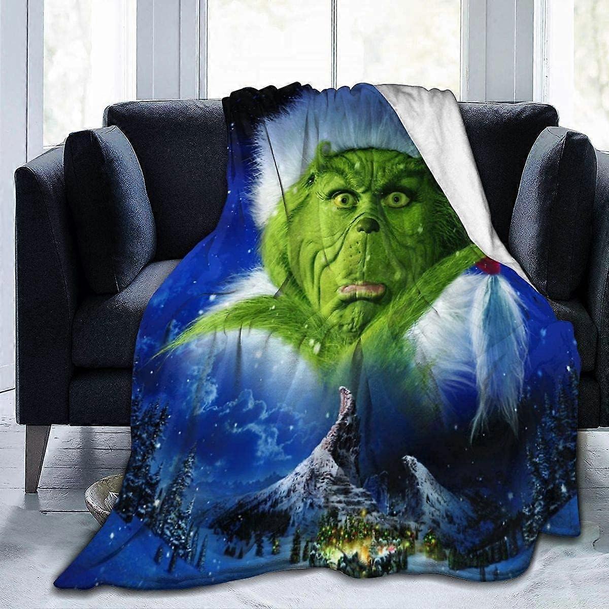 UltraSoft Micro Fleece Blanket, Grinch 3 Flannel Blanket Soft Warm Throw Blanket Cozy Lightweight Plush Blanket for Couch Sof-SYS20908