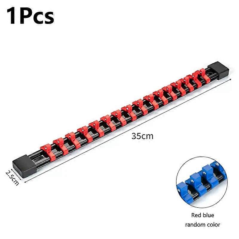 1Pcs 1/4 3/8 1/2 ABS Socket Organizer Universal Adjustable Socket Wrench Rail Holder Portable Red&Blue Organizer Home Tool