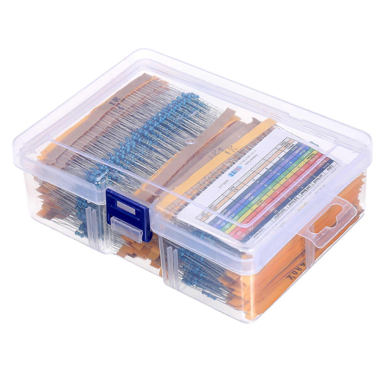 2600pcs 130 Werte 1/4W 0,25W 1% Metallfilmwiderstände sortierte Packung Kit Set Lot Widerstände Sortiment Kit