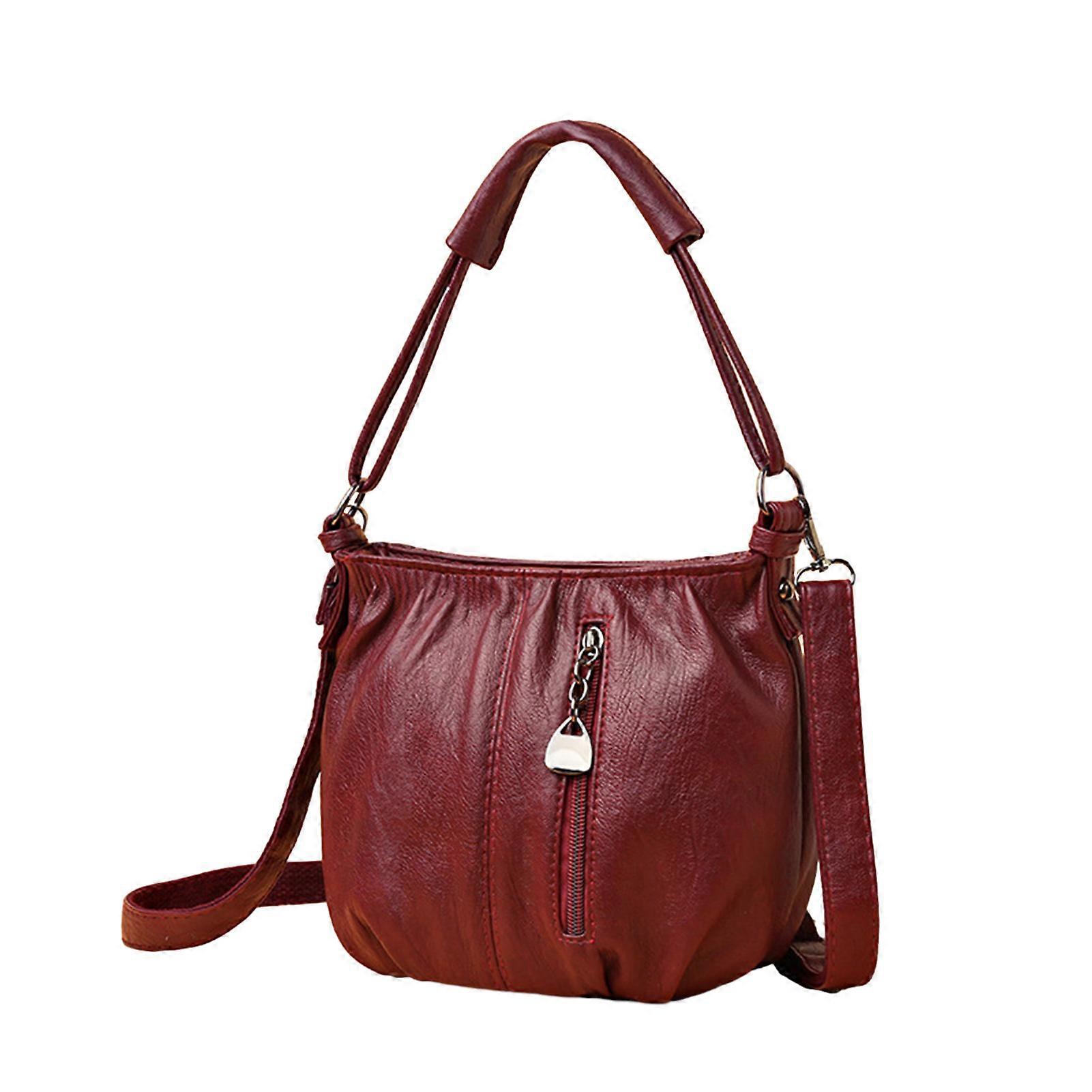 Vintage Soft Shoulder Handbags Large Capacity Patchwork Handbags with Zipper for Casual and Work Use