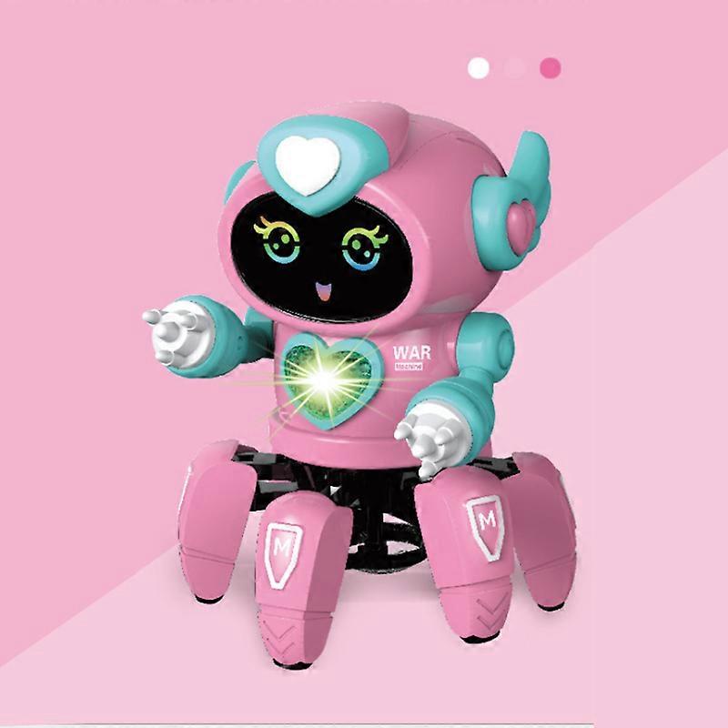 Dancing Walking Robot Musical Baby Spielzeug mit Musik und LED bunte blinkende Lichter für Jungen Mädchen Rosa