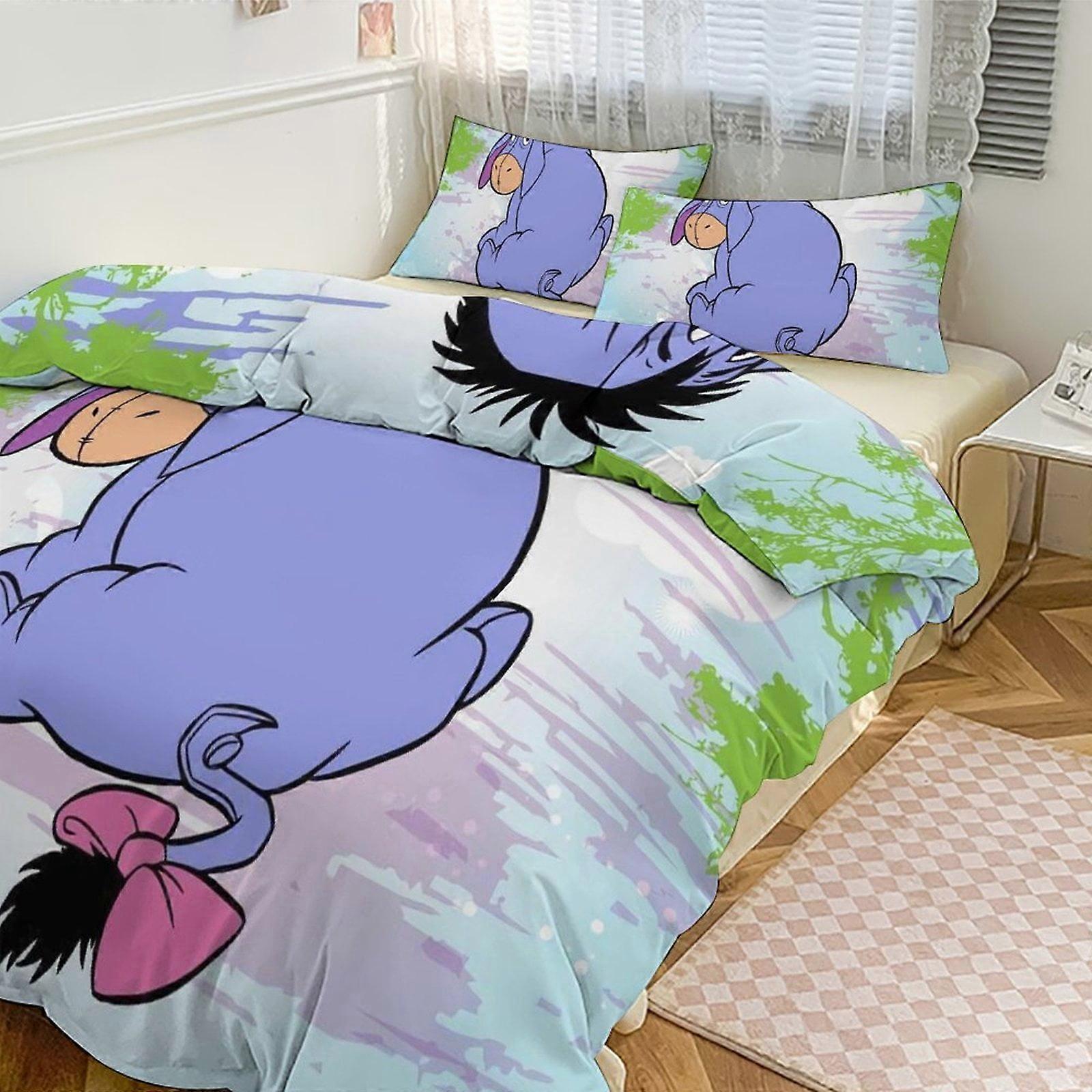 Bed Sheets g980 Eeyore Print Bedding Set Pattern Duvet Cove Set 3 Pieces 1 Quilt Cover And 2 Pillowcases for Women Men Teens tq980 Bed Sheets