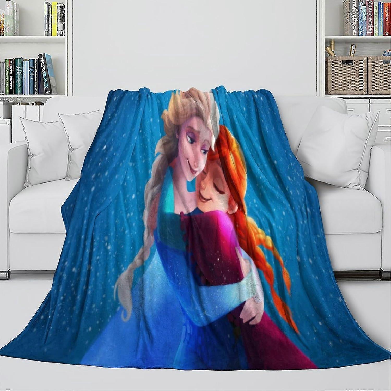 Frozen Fleece Blankets Throw Large Kids Adults Microfiber Fluffy Soft Warm Lightweight Plush Blanket 3D Printed Flannel Blankets for Bed Sofa Chair K-