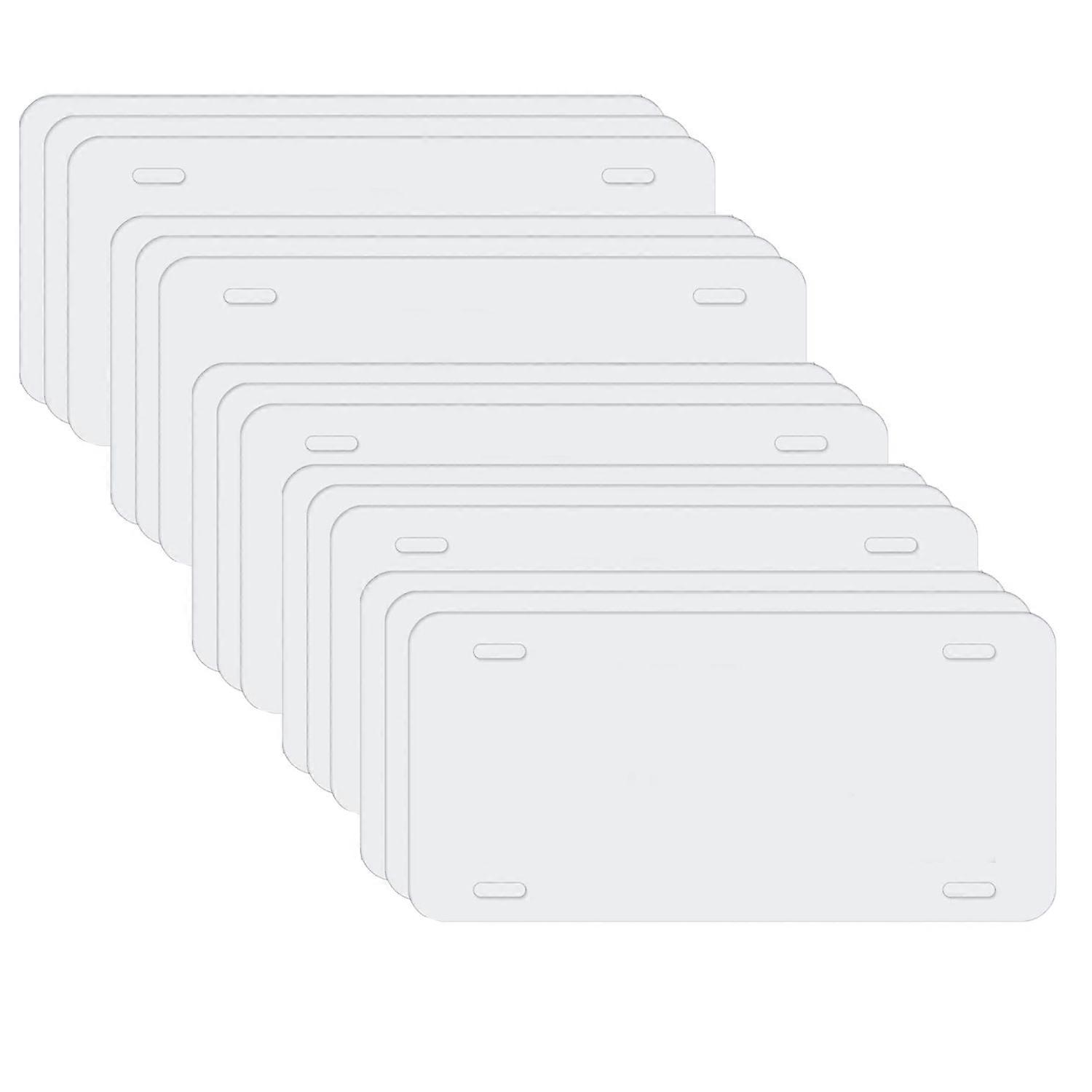 15-pack sublimering registreringsskyltsämnen, metall aluminium bil tag vit, termisk överföring DIY anpassad P