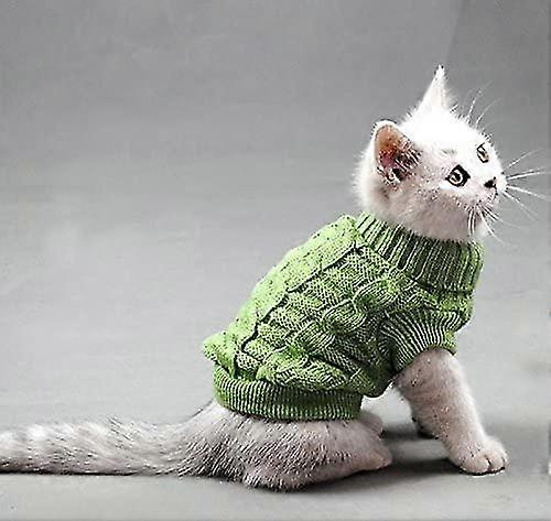 Pet Cat Tröja Kattungekläder för katter Små hundar, turtleneck Kattkläder Tröja Mjuk varm, passform Kitty