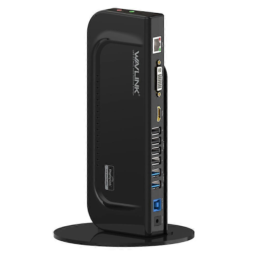 USB 3.0 Universal Displaylink Docking Station Support Dual 2K@60Hz HDMI/DVI External Gigabit Ethernet For Laptop//PC/Mac