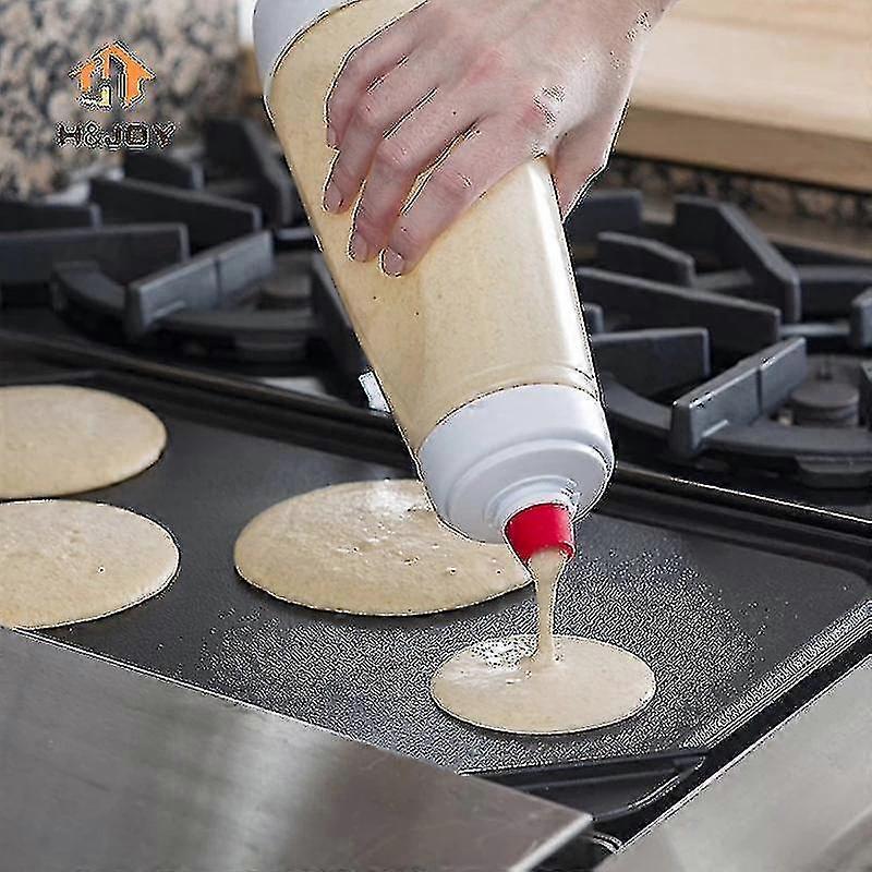 1065ml Pancake Batter Mixer Bottle Hand Waffles Crepes Dispenser With Blenderball Wire Whisk