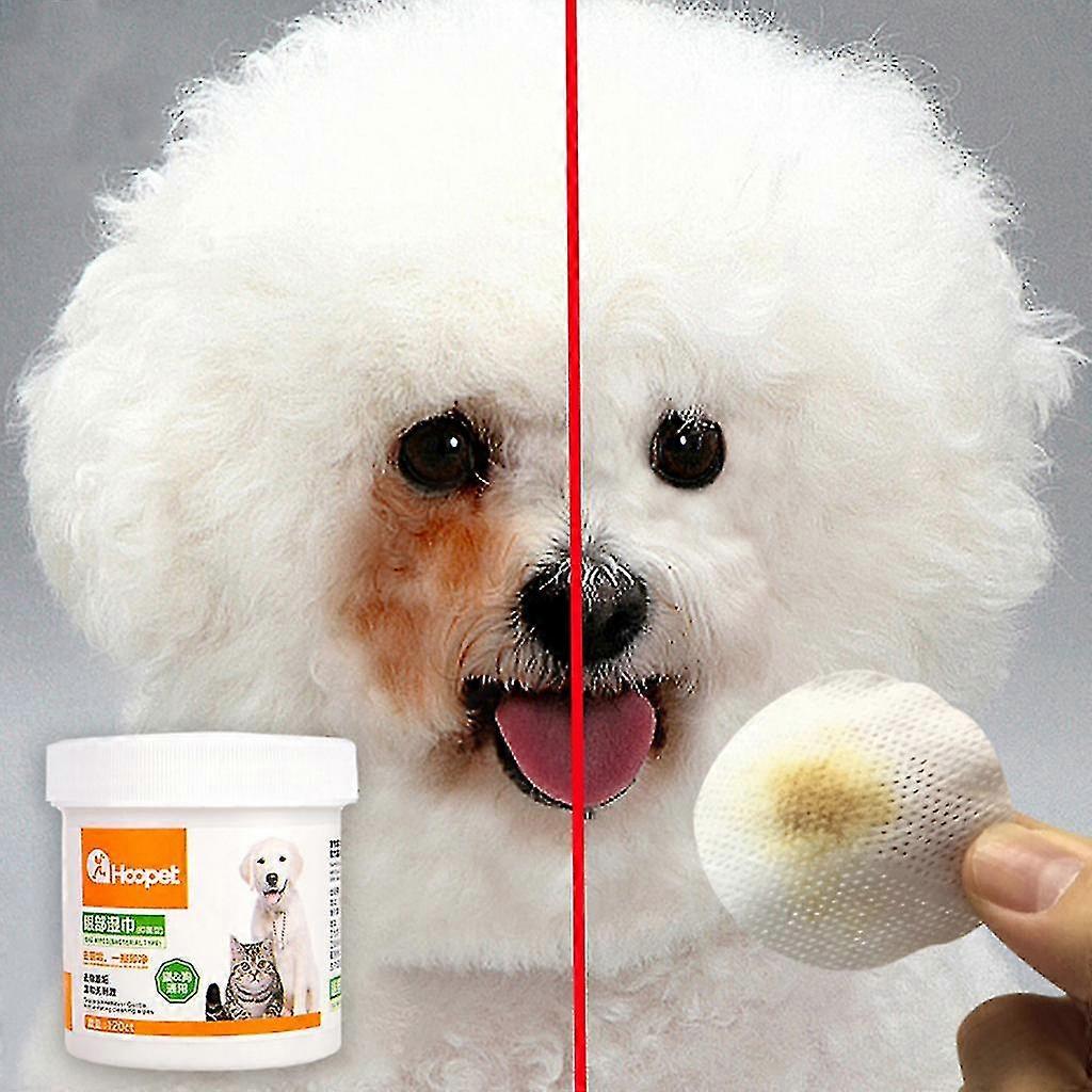 Pack Of 120 Dog Cleansing Pet Tissues, Eye Wipes, Cat Tear Mark Remover, Soft, Non-irritating Cleansing