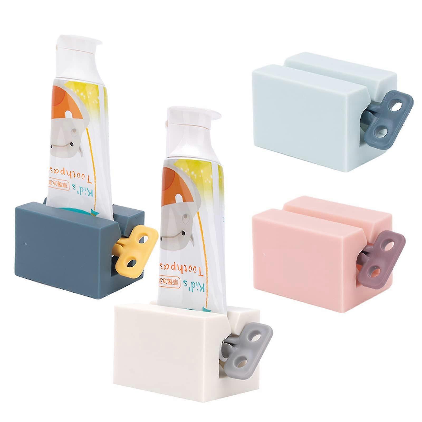 4pcs Rolling Tube Toothpaste Squeezer With Frosted Handles Toothpaste Holder Stand Bathroom Organizer