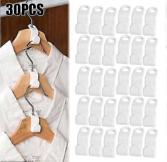 30 Pcs Clothes Hanger Connector Hooks Cascading Home Closet Clip Space Saving Organizer