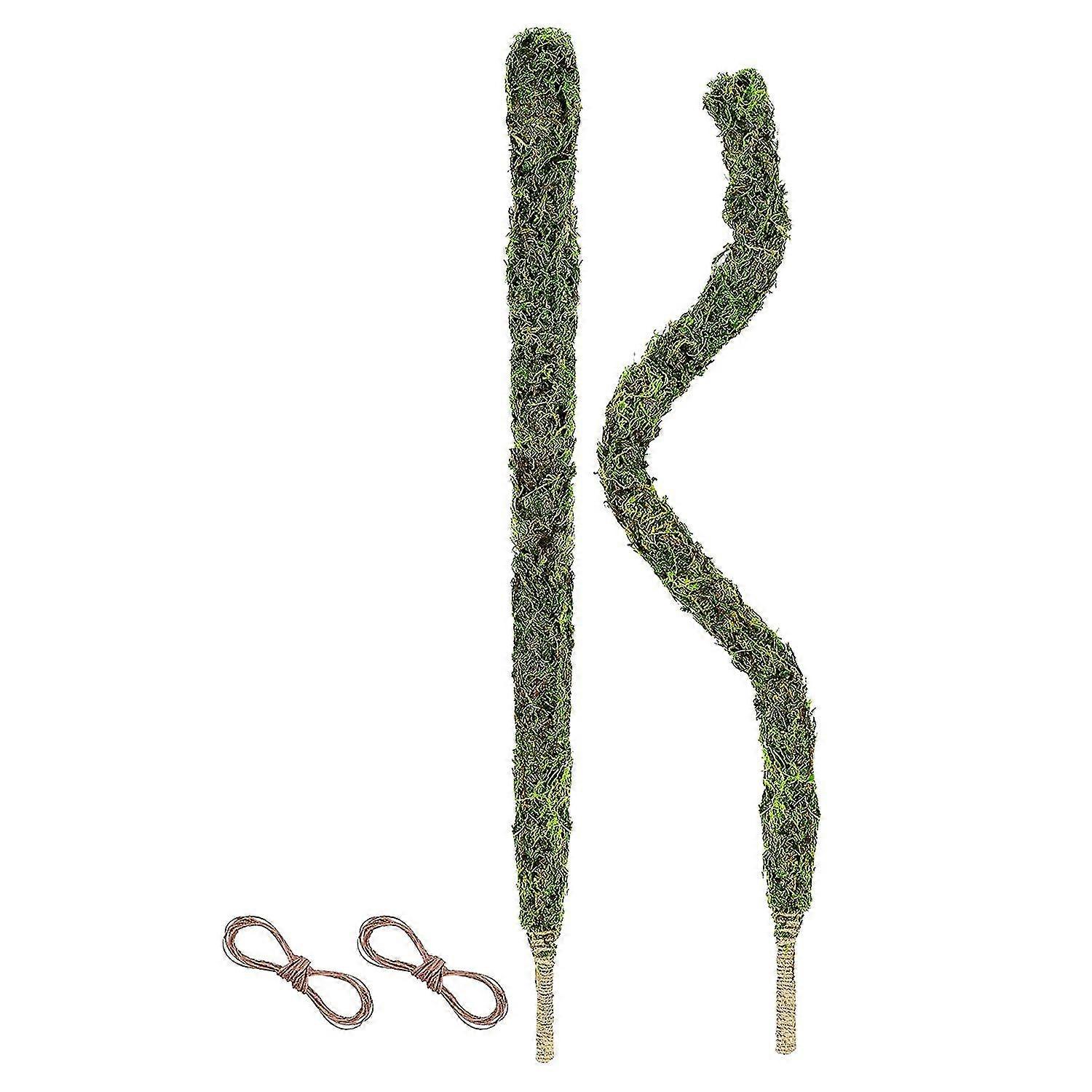 Bendable Moss Pole,2 Pcs 23.6inch Natural Moss Pole For Plants Monstera,bendable Diy Shape,use Plan