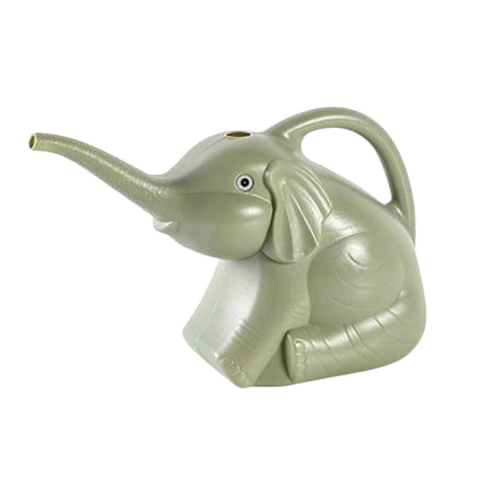 2L Watering Can Elephant Shape Large Capacity Extra Long Spout One Piece Construction Children Gardening Tool Easy Water Control Garden Balcony Farm P