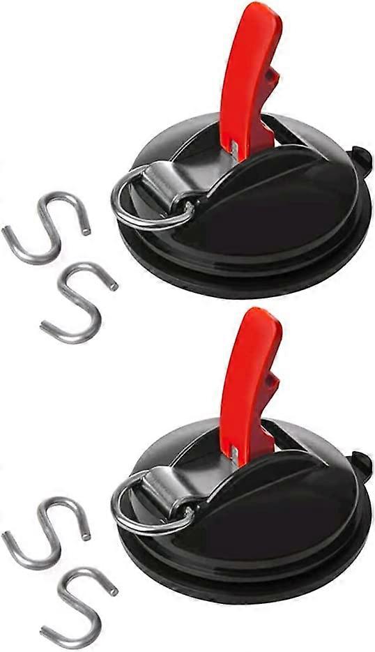 2pcs suction cups with 4 s hooks