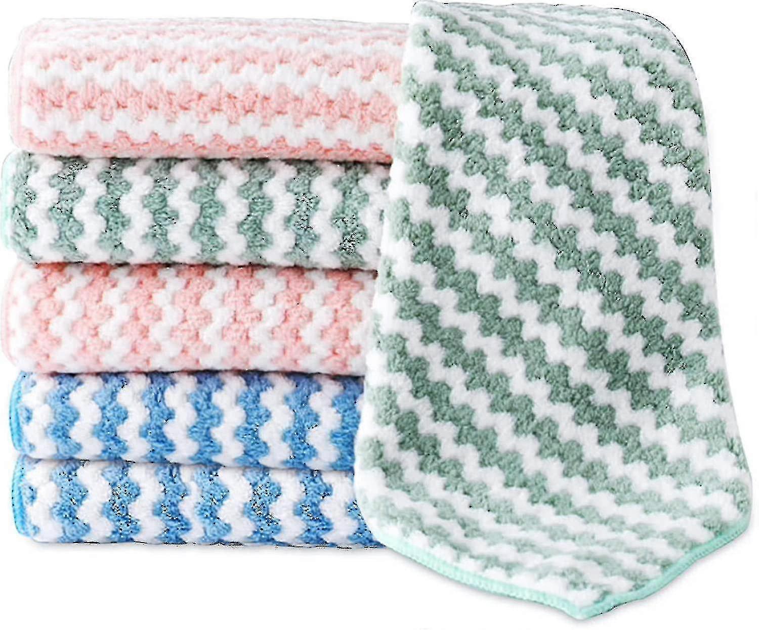 6Pcs Reusable Microfiber Cleaning Cloths