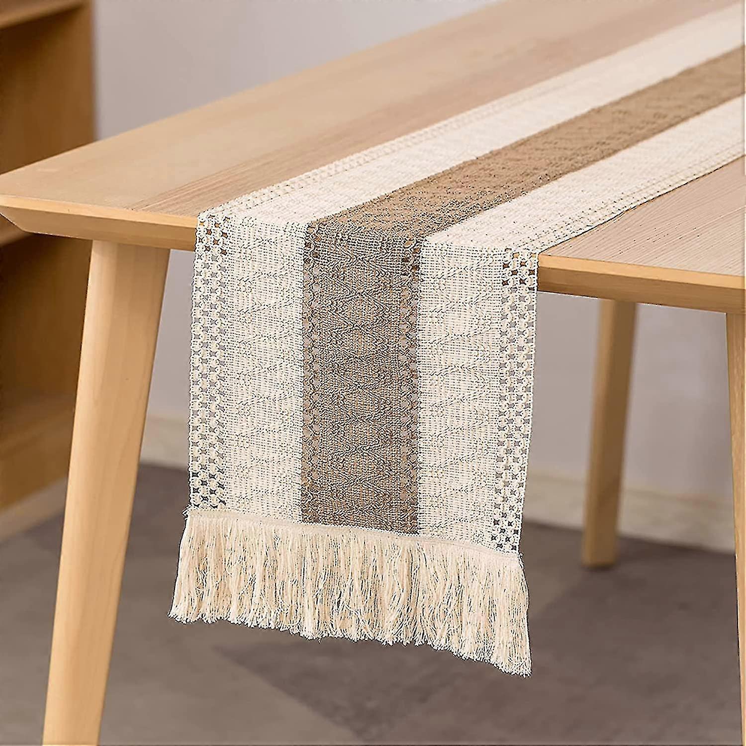 Table Runner,180cm,bohemian Crochet Lace Tassel Table Decor